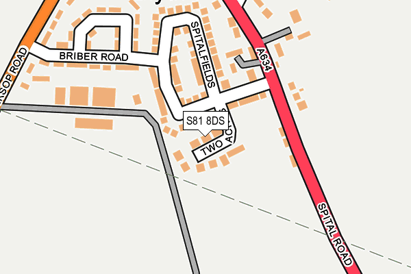 S81 8DS map - OS OpenMap – Local (Ordnance Survey)