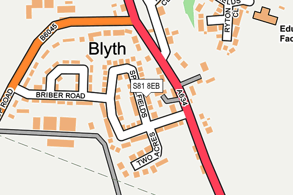 S81 8EB map - OS OpenMap – Local (Ordnance Survey)