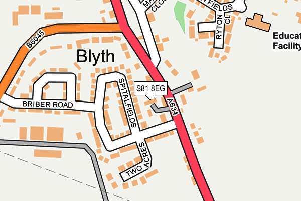 S81 8EG map - OS OpenMap – Local (Ordnance Survey)