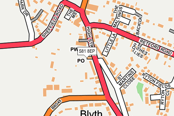 S81 8EP map - OS OpenMap – Local (Ordnance Survey)