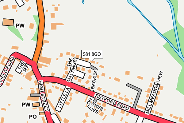 S81 8GQ map - OS OpenMap – Local (Ordnance Survey)