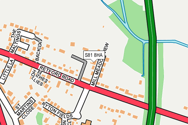 S81 8HA map - OS OpenMap – Local (Ordnance Survey)