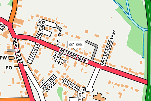S81 8HB map - OS OpenMap – Local (Ordnance Survey)