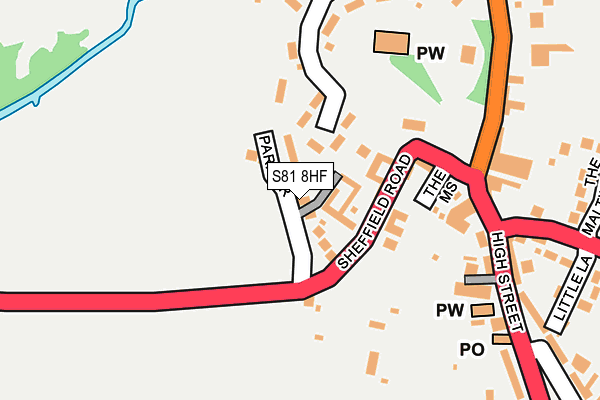 S81 8HF map - OS OpenMap – Local (Ordnance Survey)