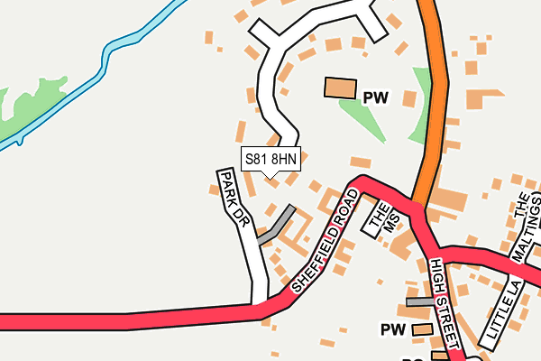 S81 8HN map - OS OpenMap – Local (Ordnance Survey)