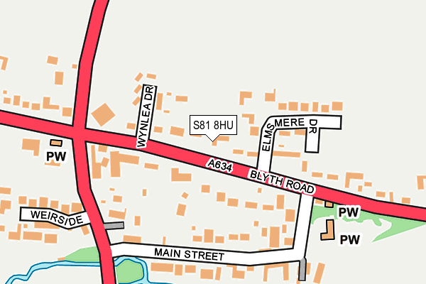 S81 8HU map - OS OpenMap – Local (Ordnance Survey)