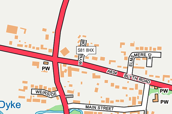 S81 8HX map - OS OpenMap – Local (Ordnance Survey)
