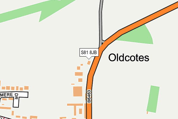 S81 8JB map - OS OpenMap – Local (Ordnance Survey)