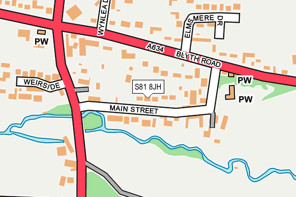 S81 8JH map - OS OpenMap – Local (Ordnance Survey)