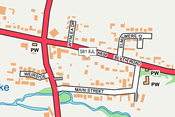 S81 8JL map - OS OpenMap – Local (Ordnance Survey)
