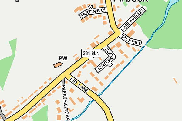 S81 8LN map - OS OpenMap – Local (Ordnance Survey)