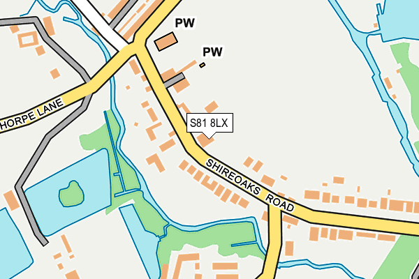 S81 8LX map - OS OpenMap – Local (Ordnance Survey)