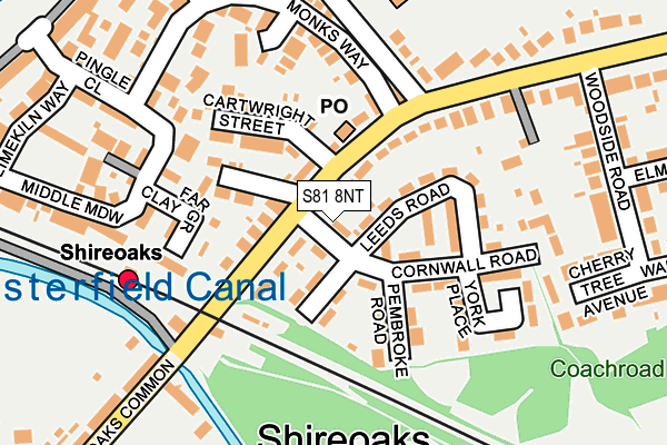 S81 8NT map - OS OpenMap – Local (Ordnance Survey)