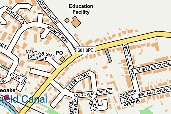 S81 8PE map - OS OpenMap – Local (Ordnance Survey)