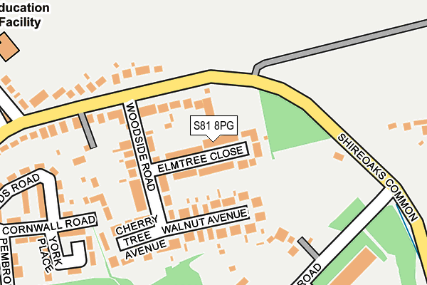 S81 8PG map - OS OpenMap – Local (Ordnance Survey)