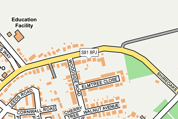 S81 8PJ map - OS OpenMap – Local (Ordnance Survey)