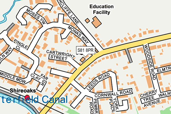 S81 8PR map - OS OpenMap – Local (Ordnance Survey)