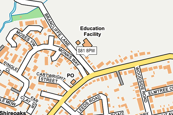 S81 8PW map - OS OpenMap – Local (Ordnance Survey)