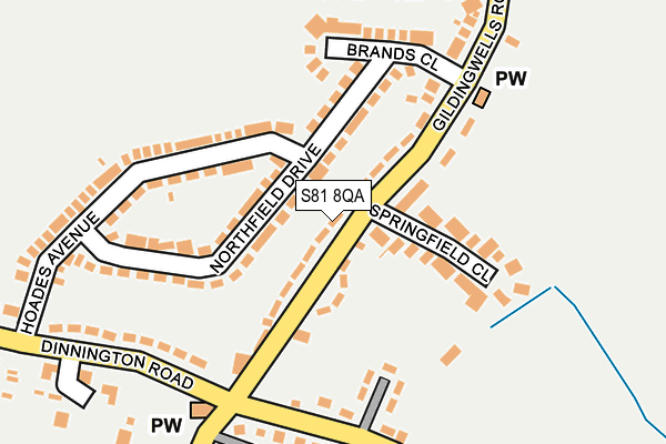 S81 8QA map - OS OpenMap – Local (Ordnance Survey)