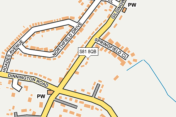 S81 8QB map - OS OpenMap – Local (Ordnance Survey)