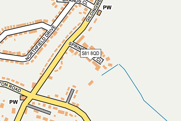 S81 8QD map - OS OpenMap – Local (Ordnance Survey)