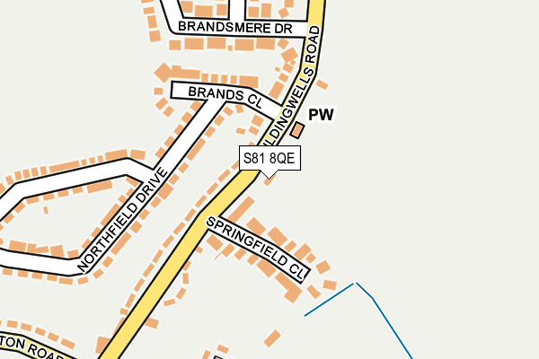 S81 8QE map - OS OpenMap – Local (Ordnance Survey)