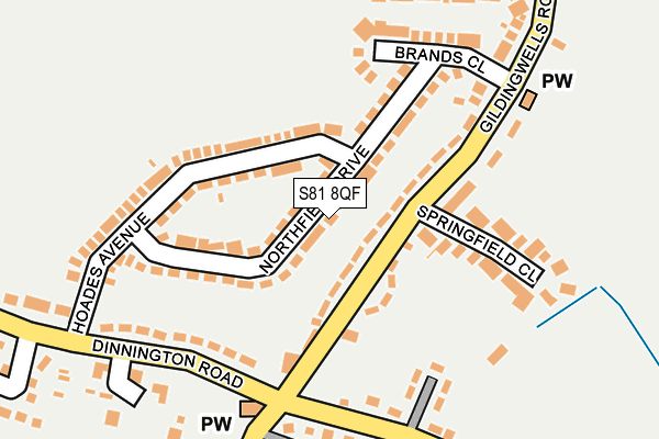 S81 8QF map - OS OpenMap – Local (Ordnance Survey)