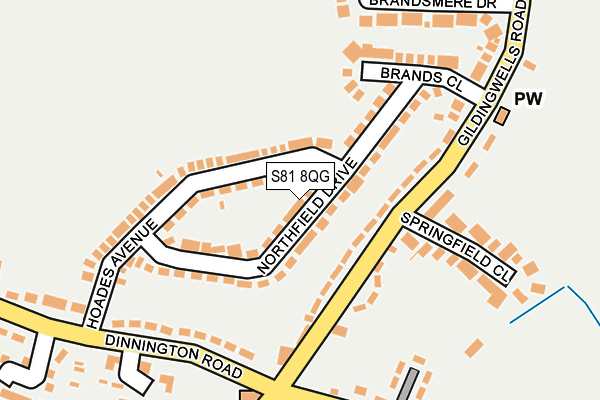 S81 8QG map - OS OpenMap – Local (Ordnance Survey)