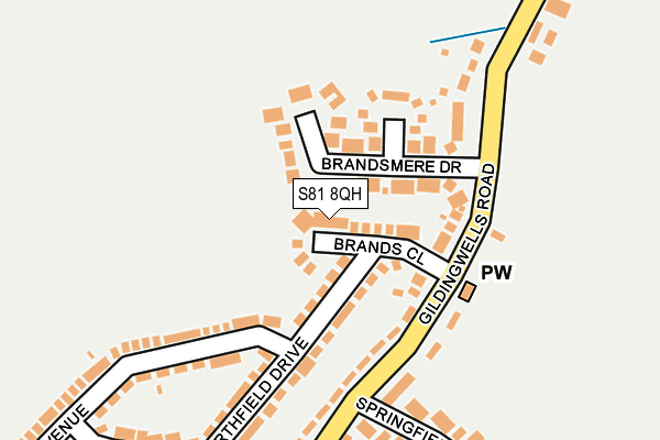 S81 8QH map - OS OpenMap – Local (Ordnance Survey)