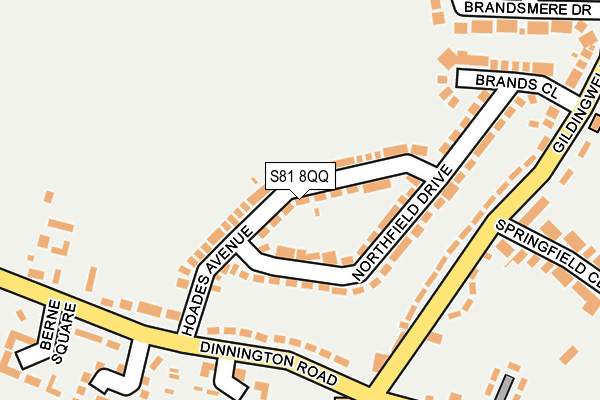 S81 8QQ map - OS OpenMap – Local (Ordnance Survey)