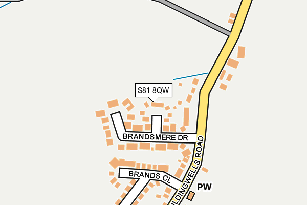 S81 8QW map - OS OpenMap – Local (Ordnance Survey)