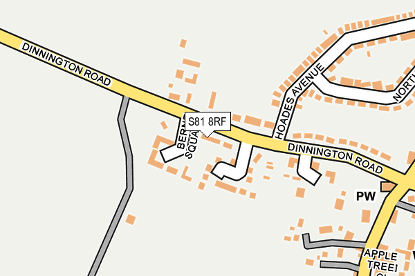 S81 8RF map - OS OpenMap – Local (Ordnance Survey)
