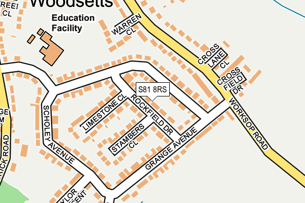 S81 8RS map - OS OpenMap – Local (Ordnance Survey)