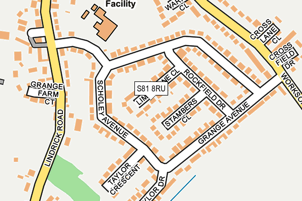 S81 8RU map - OS OpenMap – Local (Ordnance Survey)