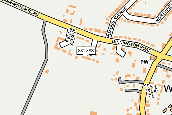 S81 8SS map - OS OpenMap – Local (Ordnance Survey)