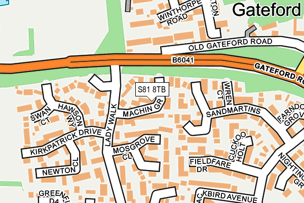 S81 8TB map - OS OpenMap – Local (Ordnance Survey)