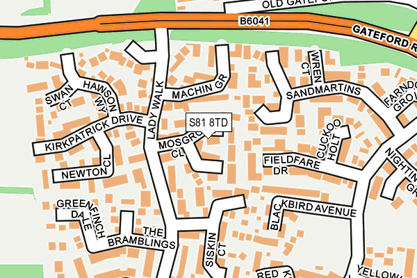 S81 8TD map - OS OpenMap – Local (Ordnance Survey)
