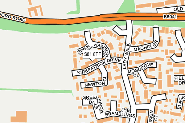 S81 8TF map - OS OpenMap – Local (Ordnance Survey)