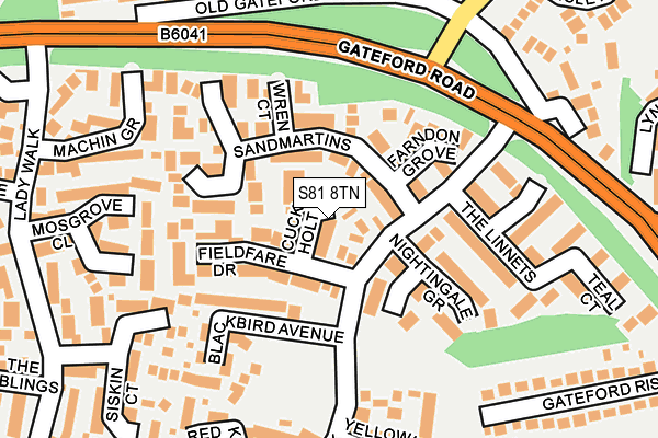 S81 8TN map - OS OpenMap – Local (Ordnance Survey)