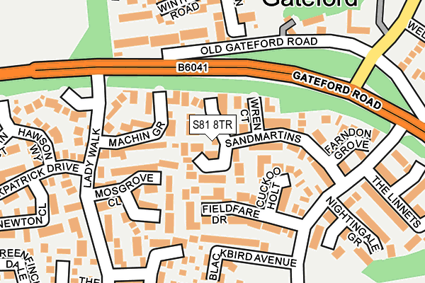 S81 8TR map - OS OpenMap – Local (Ordnance Survey)