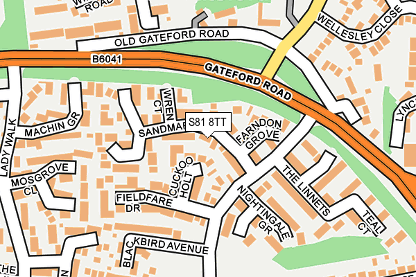 S81 8TT map - OS OpenMap – Local (Ordnance Survey)