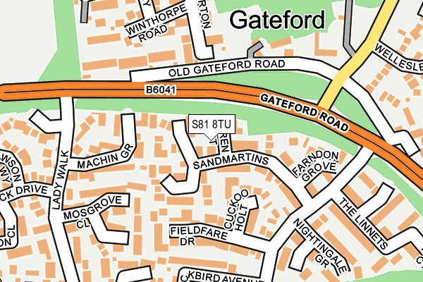 S81 8TU map - OS OpenMap – Local (Ordnance Survey)