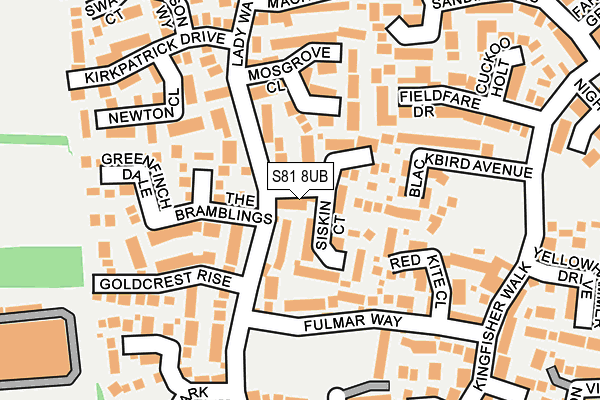 S81 8UB map - OS OpenMap – Local (Ordnance Survey)