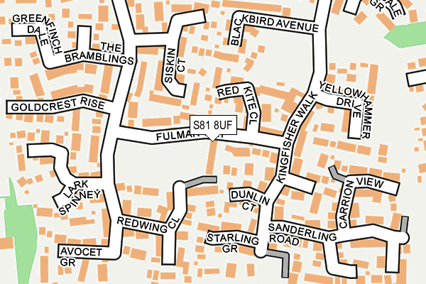 S81 8UF map - OS OpenMap – Local (Ordnance Survey)