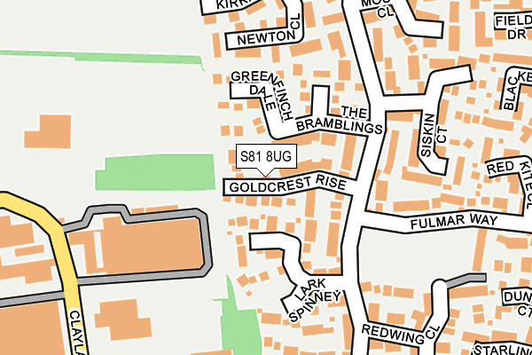 S81 8UG map - OS OpenMap – Local (Ordnance Survey)