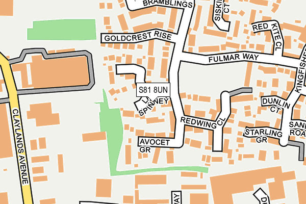 S81 8UN map - OS OpenMap – Local (Ordnance Survey)