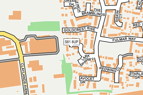 S81 8UP map - OS OpenMap – Local (Ordnance Survey)