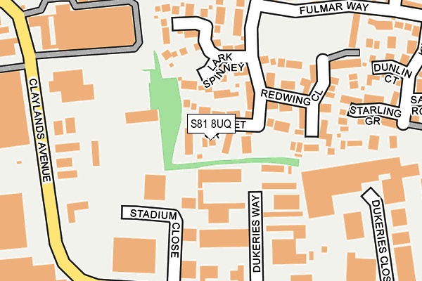 S81 8UQ map - OS OpenMap – Local (Ordnance Survey)