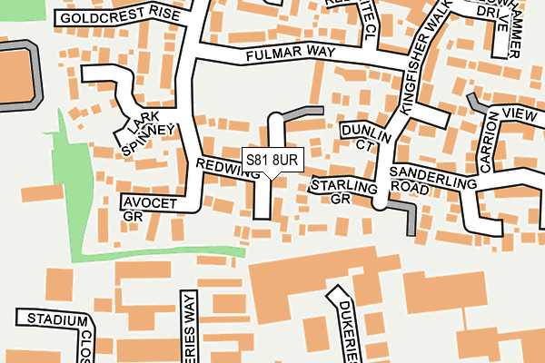 S81 8UR map - OS OpenMap – Local (Ordnance Survey)