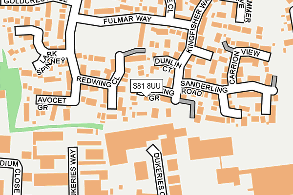 S81 8UU map - OS OpenMap – Local (Ordnance Survey)